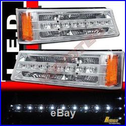 03-06 Chevy Silverado Avalanche LED Parking Bumper Signal Light Chrome 1 Pair