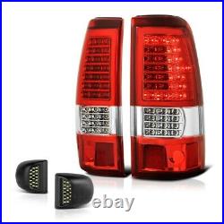 03-06 Chevy Silverado Red Lens LED Brake Tail Lamp Pair License Plate Light Set