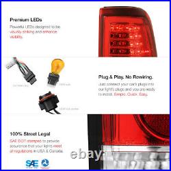 03-06 Chevy Silverado Red Lens LED Brake Tail Lamp Pair License Plate Light Set