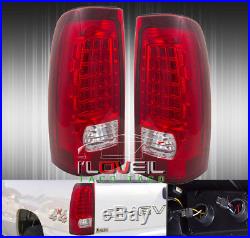 03-06 Chevy Silverado / Sierra Rear Led Brake Stop Tail Lights Lamps Red Lens