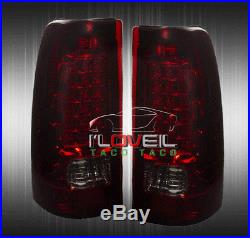 03-06 Chevy Silverado / Sierra Rear Led Brake Stop Tail Lights Lamps Smoked Red