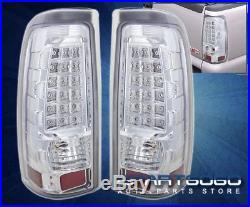 03-06 Chevy Silverado Truck Chrome Led Tail Lights Clear Lens Left+Right Pair