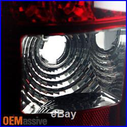 03-06 Silverado Sierra 1500 2500 3500 Red Smoked LED Tail Lights+3rd Brake Lamp