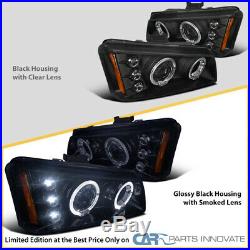 03-07 Silverado Avalanche Glossy Black Halo Projector Headlights+Bumper Lamps