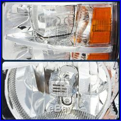 07-13 Chevy Silverado Direct Replacement Head Lights Lamps Assembly Chrome Amber