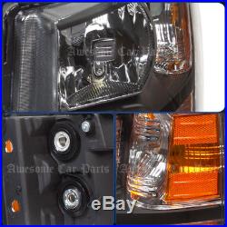 07-13 Chevy Silverado Replacement Head Lights Lamps Assembly Black Amber 08 09