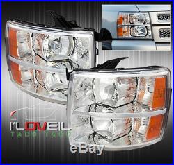 07-13 Silverado Truck 2500Hd 3500Hd Replacement Assembly Chrome Head Lights Lamp