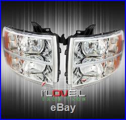 07-13 Silverado Truck 2500Hd 3500Hd Replacement Assembly Chrome Head Lights Lamp