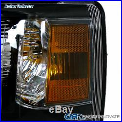 07-14 Chevy Silverado 1500 2500 3500 Pickup Black Headlights Head Lamps Pair