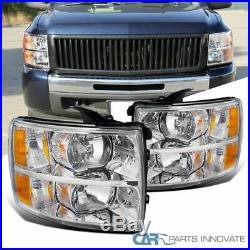 07-14 Chevy Silverado 1500 2500 3500 Replacement Headlights Head Lamps Clear