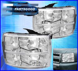 07-14 Chevy Silverado Direct Replacement Driving Head Lights Lamps Lh Rh Clear