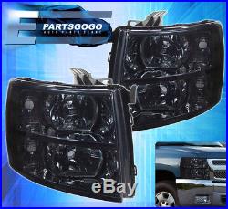07-14 Chevy Silverado Direct Replacement Driving Head Lights Lamps Lh Rh Smoked