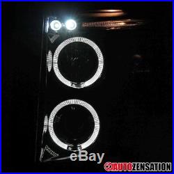 07-14 Chevy Silverado Piano Black LED DRL Halo Projector Headlights