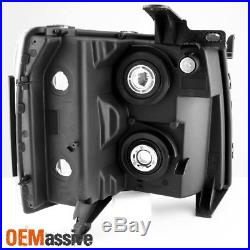07-14 Silverado Black Headlights Headlamps Factory Style Aftermarket 2007-2014