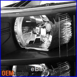 07-14 Silverado Black Headlights Headlamps Factory Style Aftermarket 2007-2014