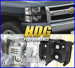 07-14 Silverado Replacement Driving Head Lights Lamps Pairs Assembly Unit Black