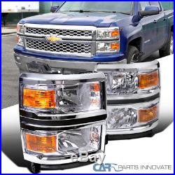 14-15 Chevy Silverado 1500 Clear Headlights Turn Signal Lamps Head Lamps Pair