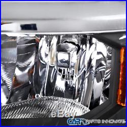 14-15 Chevy Silverado 1500 Pickup Black Headlights Turning Signal Lamps Pair