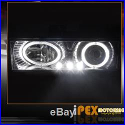1994-1998 Chevy Silverado Tahoe Dual Halo Projector LED Headlight+Signal Light