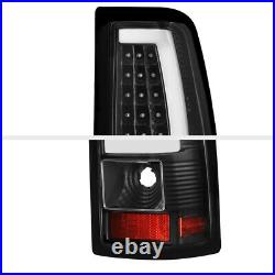 1999-2002 Chevy Silverado 1500 2500 3500 FiBeR OpTiC LED Black Tail Lights