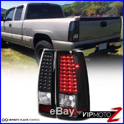 1999-2002 Chevy Silverado Smoke Fog Bumper Headlights LED Black Tail Lights Set