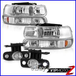 1999-2002 Silverado 6.0L 8.1L V8 Crystal Bumper Headlights DRL LED foglights