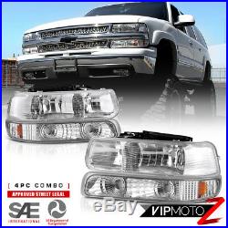 1999-2002 Silverado 6.0L 8.1L V8 Crystal Bumper Headlights DRL LED foglights