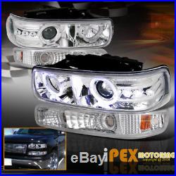 2000-2006 Chevy Suburban Tahoe LED Halo Projector Headlights + Signal Lights