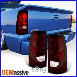 2003 2004 2005 2006 Chevy Silverado Dark Red Tail Lights Brake Lamps Replacement