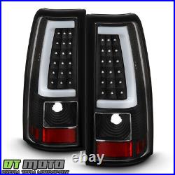 2003-2006 Chevy Silverado 1500 2500 3500 Black LED Tube Tail Lights Brake Lamps