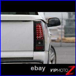 2003-2006 Chevy Silverado 1500 2500 3500 C-SHAPE Black LED Rear Tail Lights Lamp
