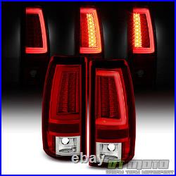 2003-2006 Chevy Silverado 1500 2500 3500 HD Red LED Tube Tail Lights Brake Lamps