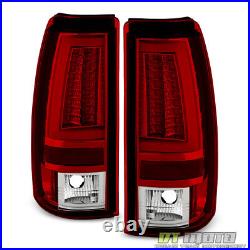 2003-2006 Chevy Silverado 1500 2500 3500 HD Red LED Tube Tail Lights Brake Lamps