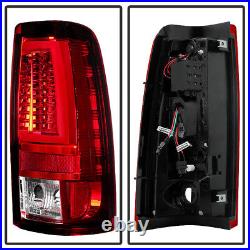 2003-2006 Chevy Silverado 1500 2500 3500 HD Red LED Tube Tail Lights Brake Lamps