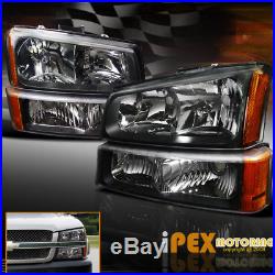2003-2006 Chevy Silverado 1500 2500 Factory Style Black Head Light+Signal Lamp
