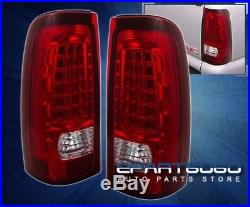 2003-2006 Chevy Silverado 1500 Truck Full Red Lens Led Brake Tail Lights Lamps