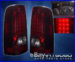2003-2006 Chevy Silverado 1500 Truck Smoked Red Lens Led Brake Tail Lights Lamps