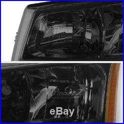 2003-2006 Chevy Silverado 4PC SMOKE Signal Bumper Head Light Lamp COMPLETE KIT