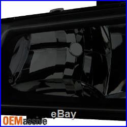 2003-2006 Chevy Silverado Avalanche Black Smoked Headlights Lamps+Bumper Lights