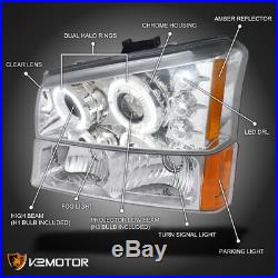 2003-2006 Chevy Silverado Chrome Projector Headlights+Bumper Parking Lamp