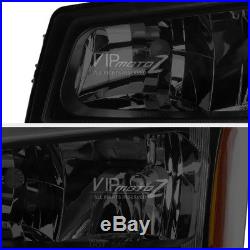 2003-2006 Chevy Silverado SINISTER BLACK 03-05 Avalanche Headlight Bumper Lamp