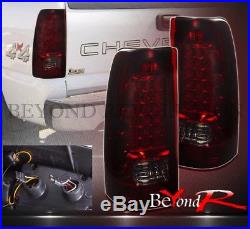 2003-2006 Gmc Sierra Smoked Red Led Rear Tail Lights Lamp Left+Right Replacement