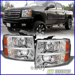 2007-2013 Chevy Silverado1500 2500 3500 Crystal Headlights Headlamps Left+Right