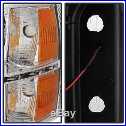2007-2013 Chevy Silverado 1500 2500 3500 Chrome LED Strip Headlights Headlamps