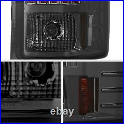 2007-2013 Chevy Silverado 1500 2500 3500 HD Smoke LED Signal Tail Lights SET L+R