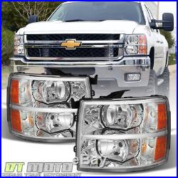 2007-2013 Chevy Silverado 1500 2500 3500 Replacement Headlights Headlamps Pair