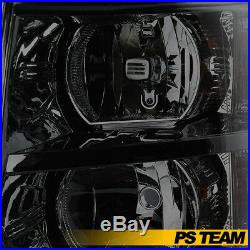 2007-2013 Chevy Silverado Replacement Smoked Headlights Headlamps Set Left+Right