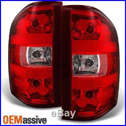 2007-2013 Silverado 07-14 Sierra 3500 HD Red Clear Rear Tail Lights Replacement