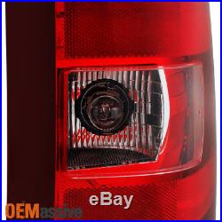2007-2013 Silverado 07-14 Sierra 3500 HD Red Clear Rear Tail Lights Replacement