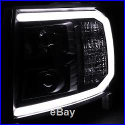 2007-2014 Chevy Silverado 1500 2500HD 3500HD LED DRL Projector Headlights Black